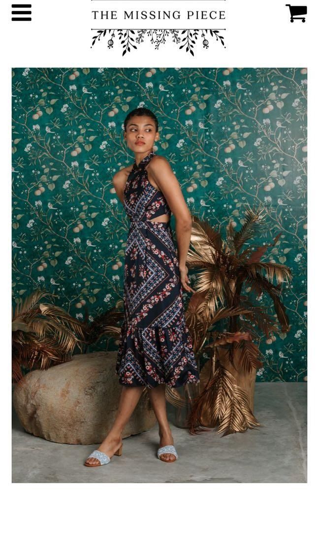 The Missing Piece Yvette Halter Cheongsam Geometric Floral
