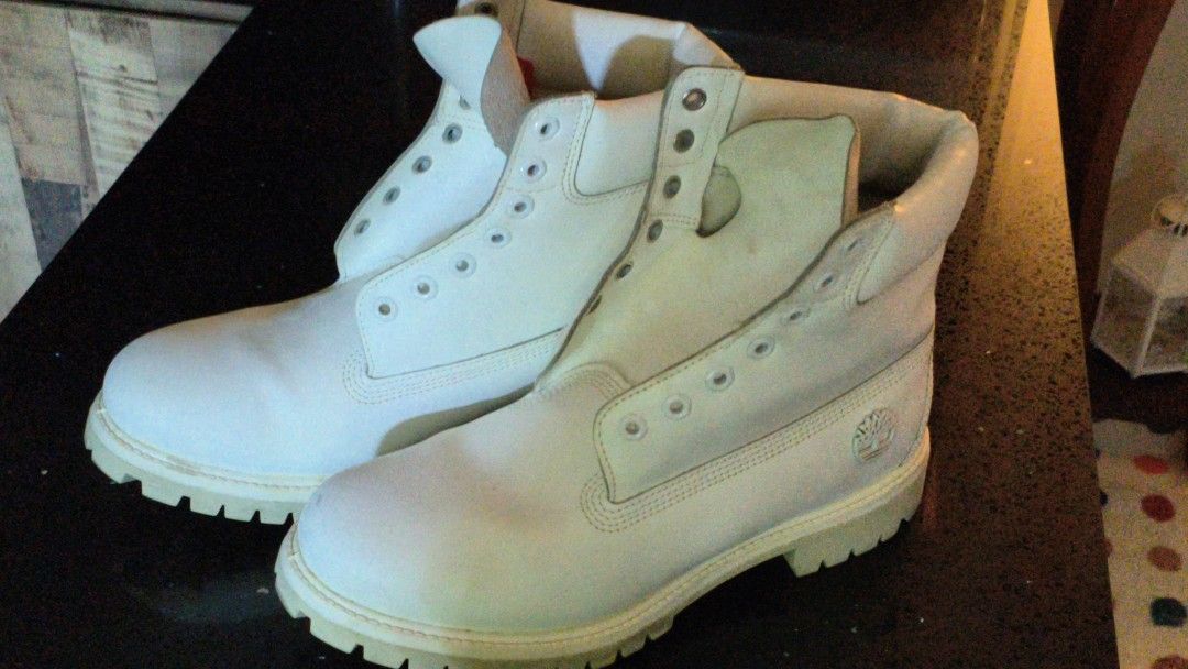 White discount timberland boots