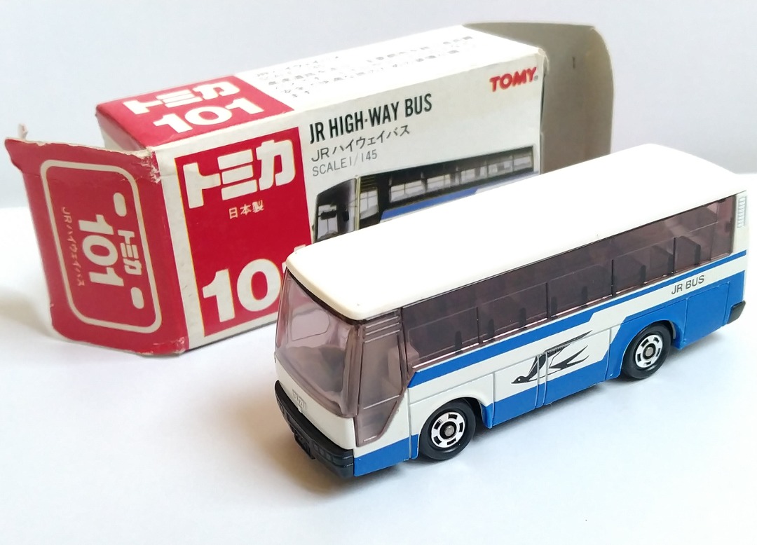 Tomica no.101 JR High-Way Bus (紅標/日製/盒殘), 玩具收藏品, 手辦及
