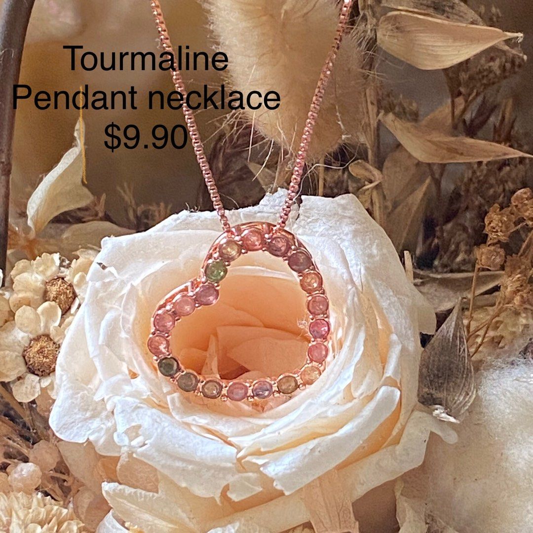 Tourmaline Necklace and High Carbon Stone Pendant