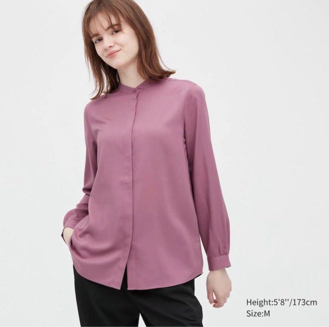 uniqlo purple blouse