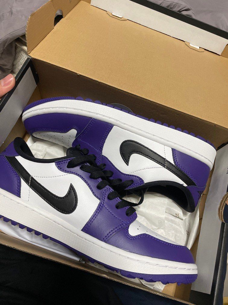 US 9.5 authentic air jordan low g court purple BNIB Men s