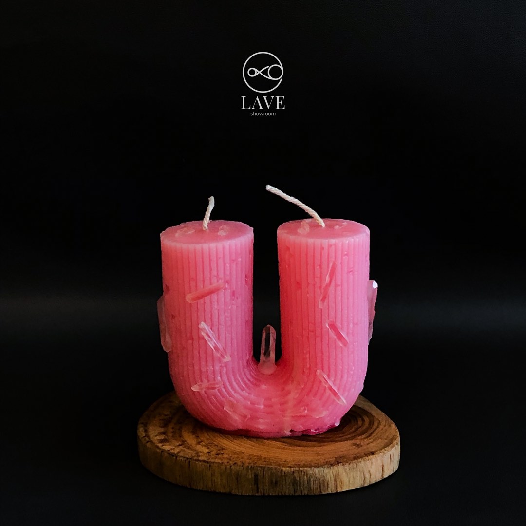 USHAPE CANDLE / KOREAN AESTHETIC CANDLE ROOM DECOR WITH CLEAR QUARTZ
