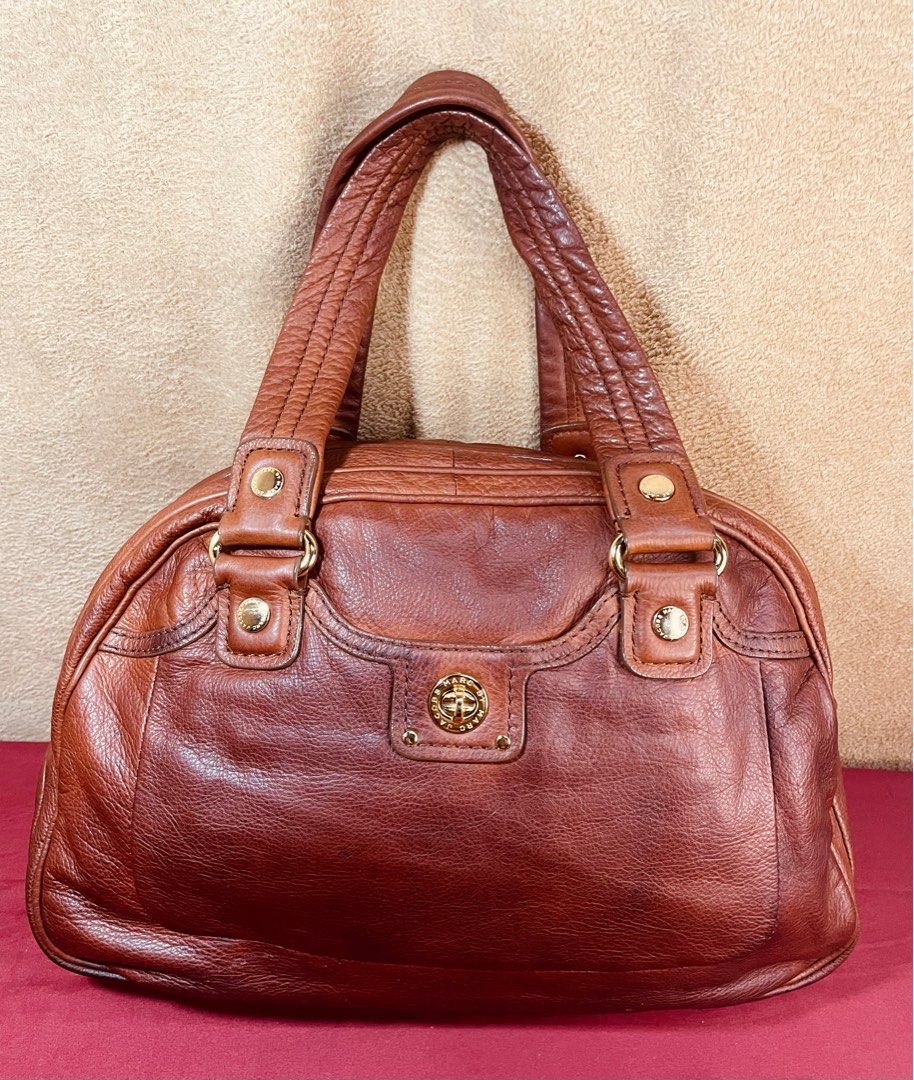 Vintage Marc by Marc Jacobs Cognac Cowhide Leather Bowlers Handbag