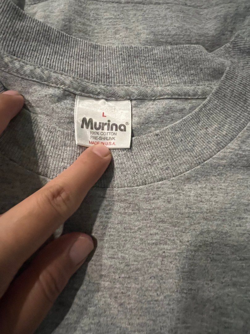 Vintage 90'S Murina print T-shirt, Made in USA, Men's Size L cotton gray type Vintage Second Hand main image 1