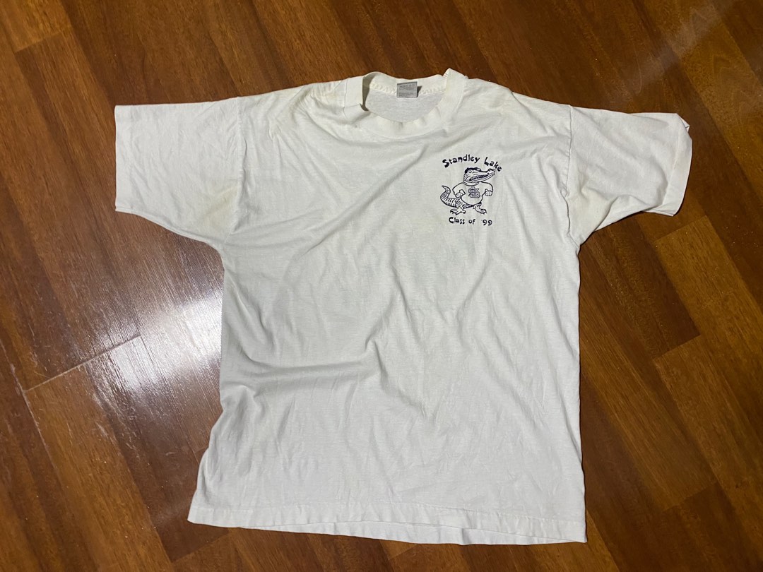 Vintage white T shirt 1999. Single stitch, Men