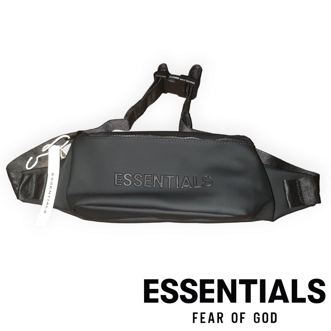 Essentials Fear of God Waist Belt Bag Embossed FG Black Fanny Pack