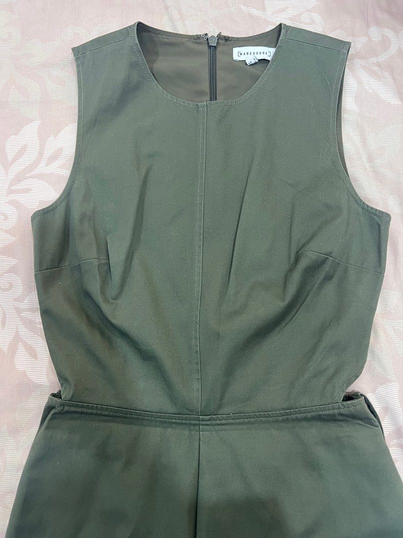 Warehouse cotton cut out jumpsuit no belt