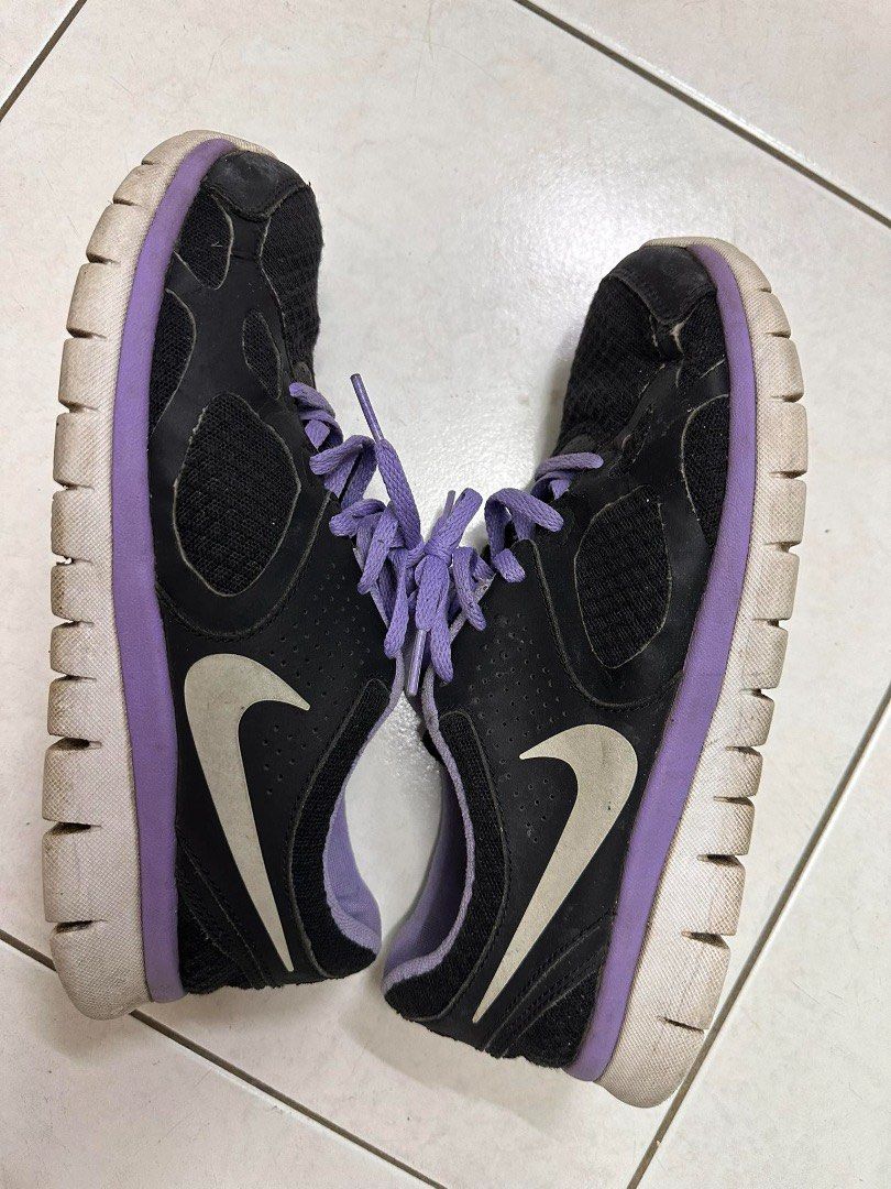 Woman Nike Flex Run Athletic Runner Shoes Black Purple Women s
