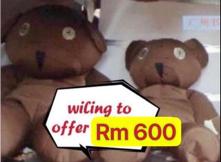 WTB Mr bean teddy offering Rm500 for 1qty mr bean teddy Collection item 2