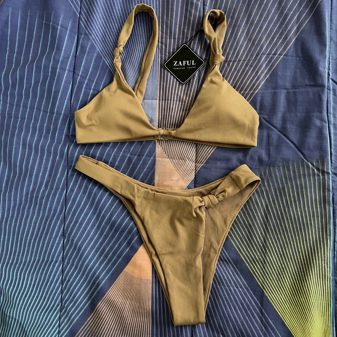 ZAFUL Premium Light Coffee Two Piece Bikini Swimsuit (Category: Bikinis & Swimsuits) located in Manila. Submitted by barefinds (Listing ID 1235554359, Image 1). Description: - size: small to med .