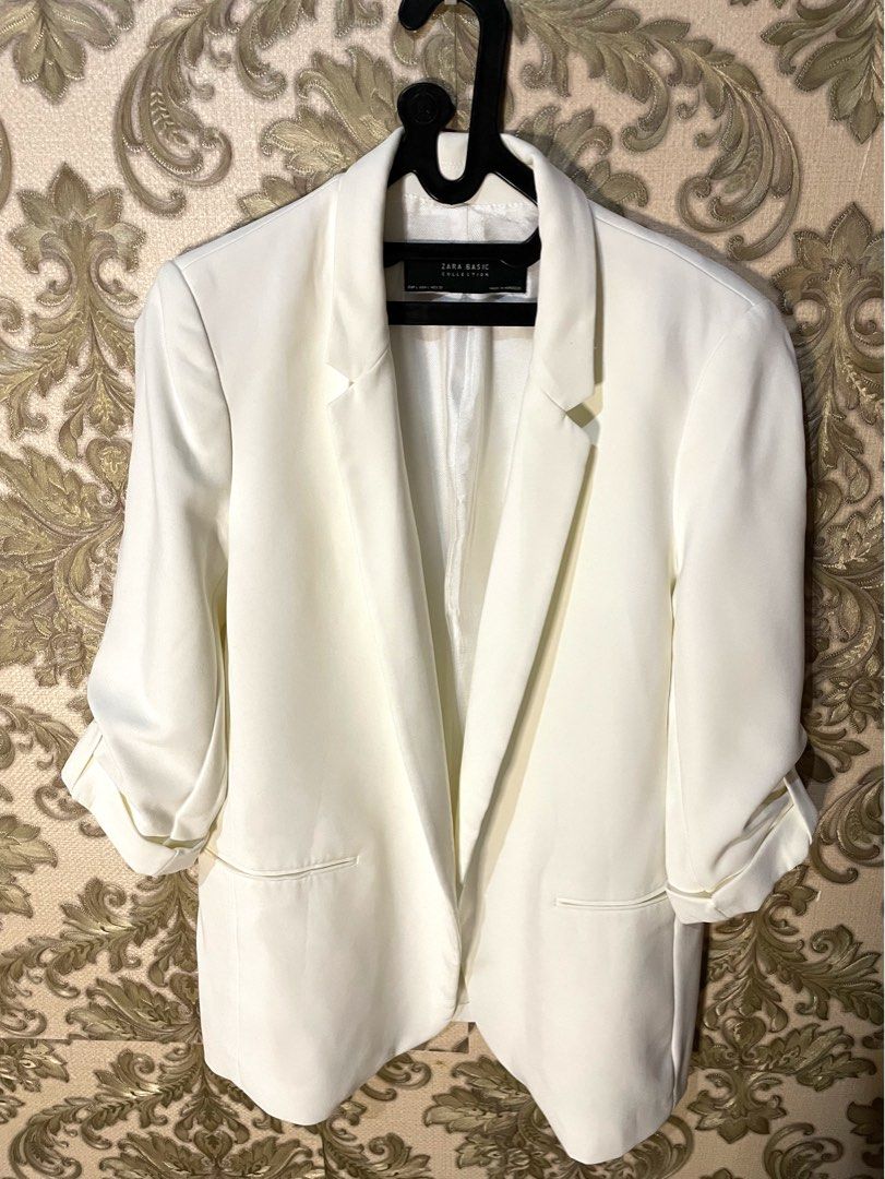 ZARA blazer with rolled up sleeve, Fesyen Wanita, Pakaian Wanita