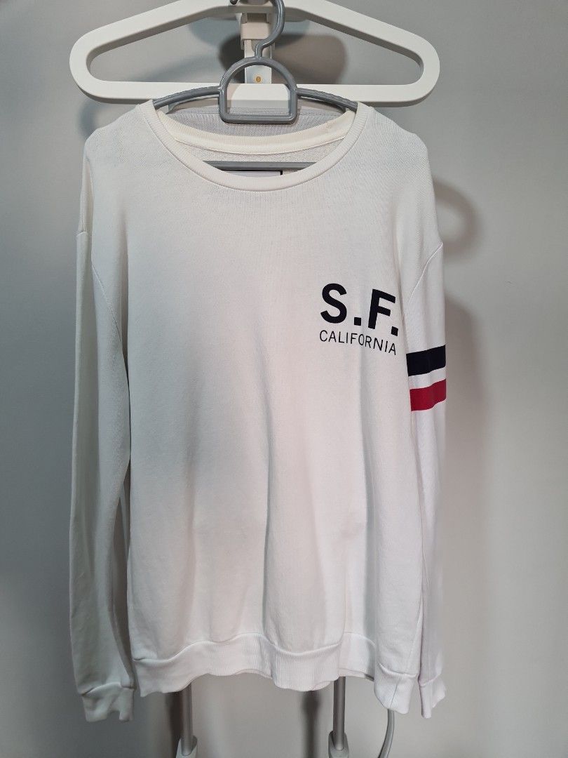 White full sales sleeve sweatshirt