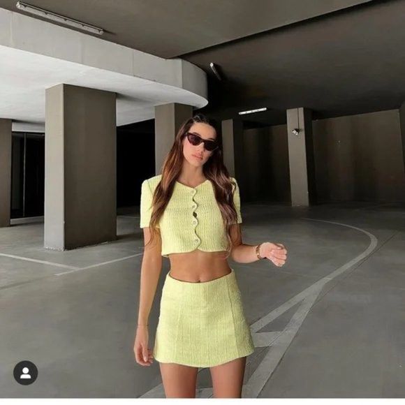 Crop top and skirt set zara store