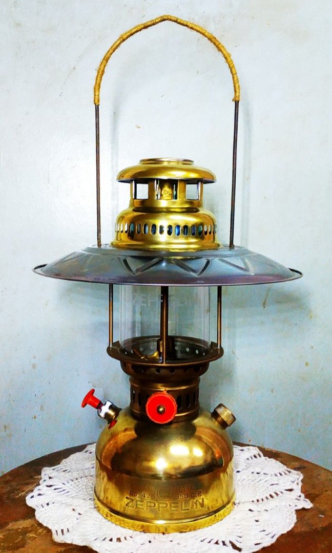 Zeppelin Pressure Lantern Brass Kerosene Lampu Antik Tembaga Minyak ...