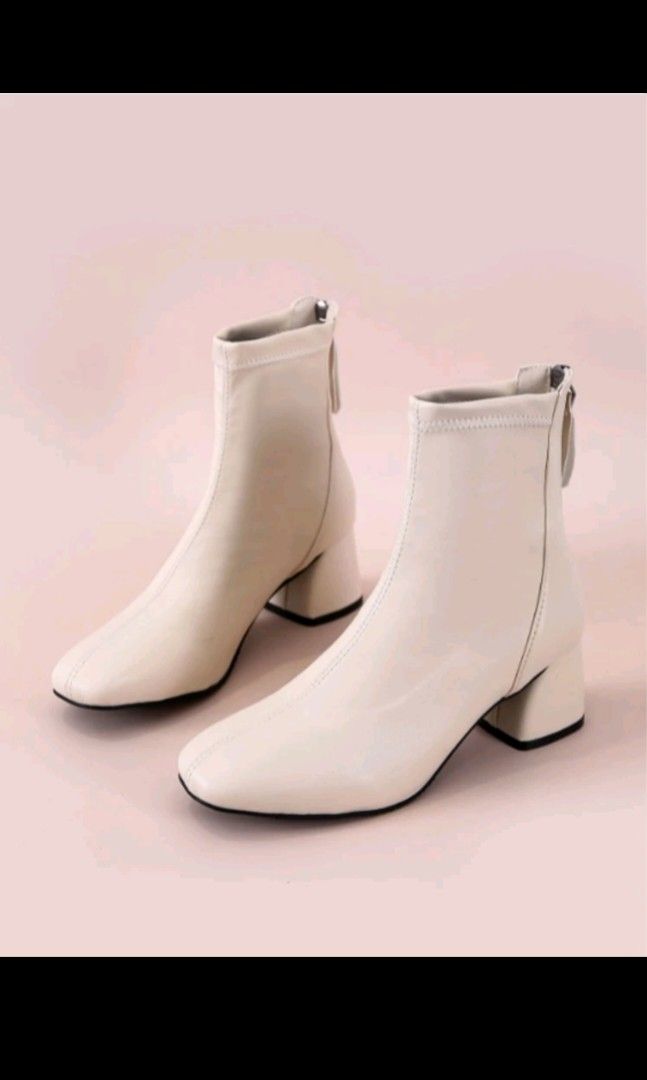 White pleather boots sale