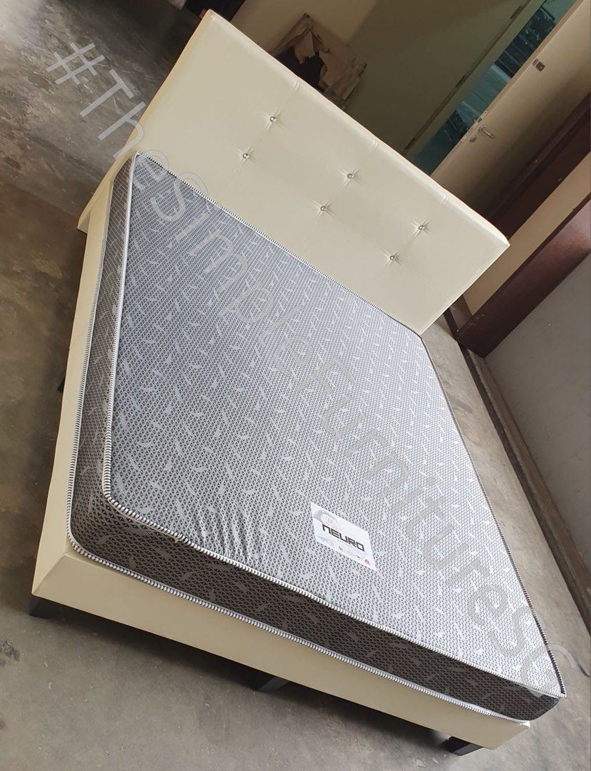 200 Brand New Queen Size Foam Mattress and Bed Frame, Furniture