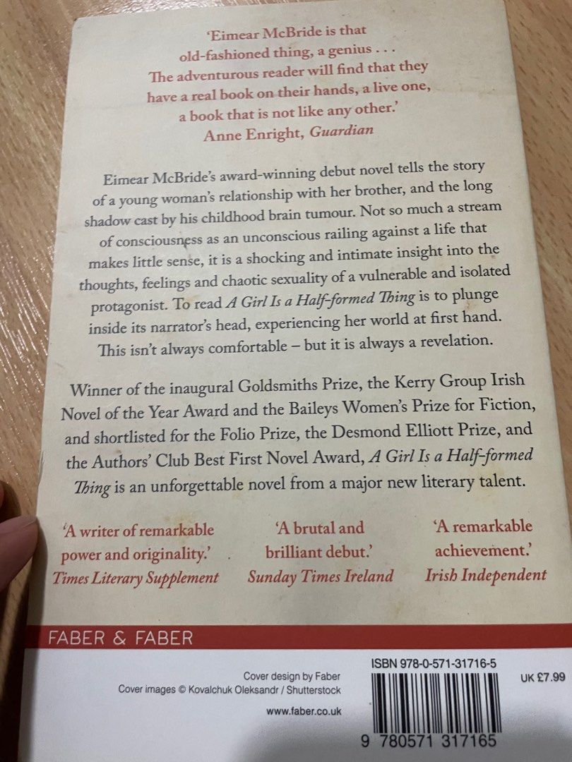 A Girl is a Half Formed Thing, Hobbies & Toys, Books & Magazines