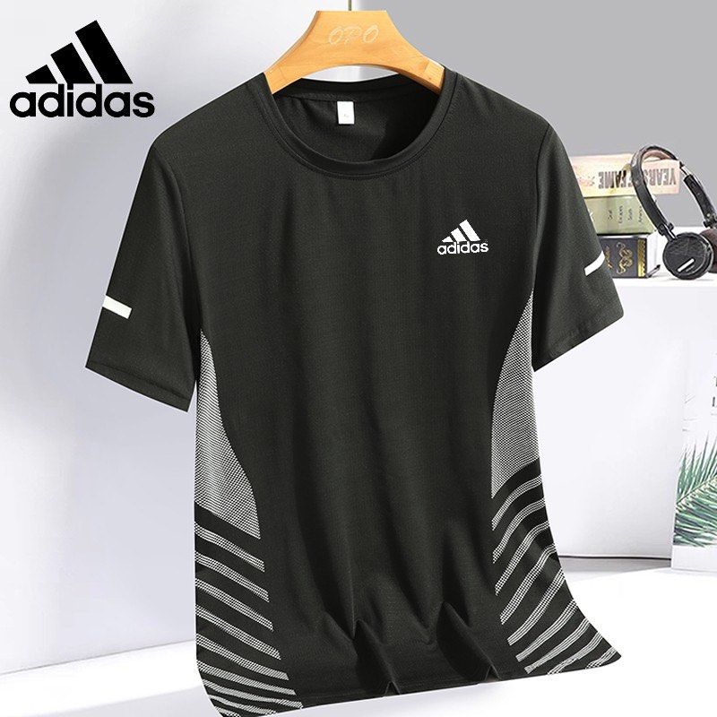 Adidas Unisex Short Sleeved T Shirt Ice Silk Wicking Shirt Lightweight Loose Breathable Quick Drying Clothes Fitness Sports Top Casual Large Size BRAND NEW READY STOCKS Men s Fashion Tops Sets Tshirts...