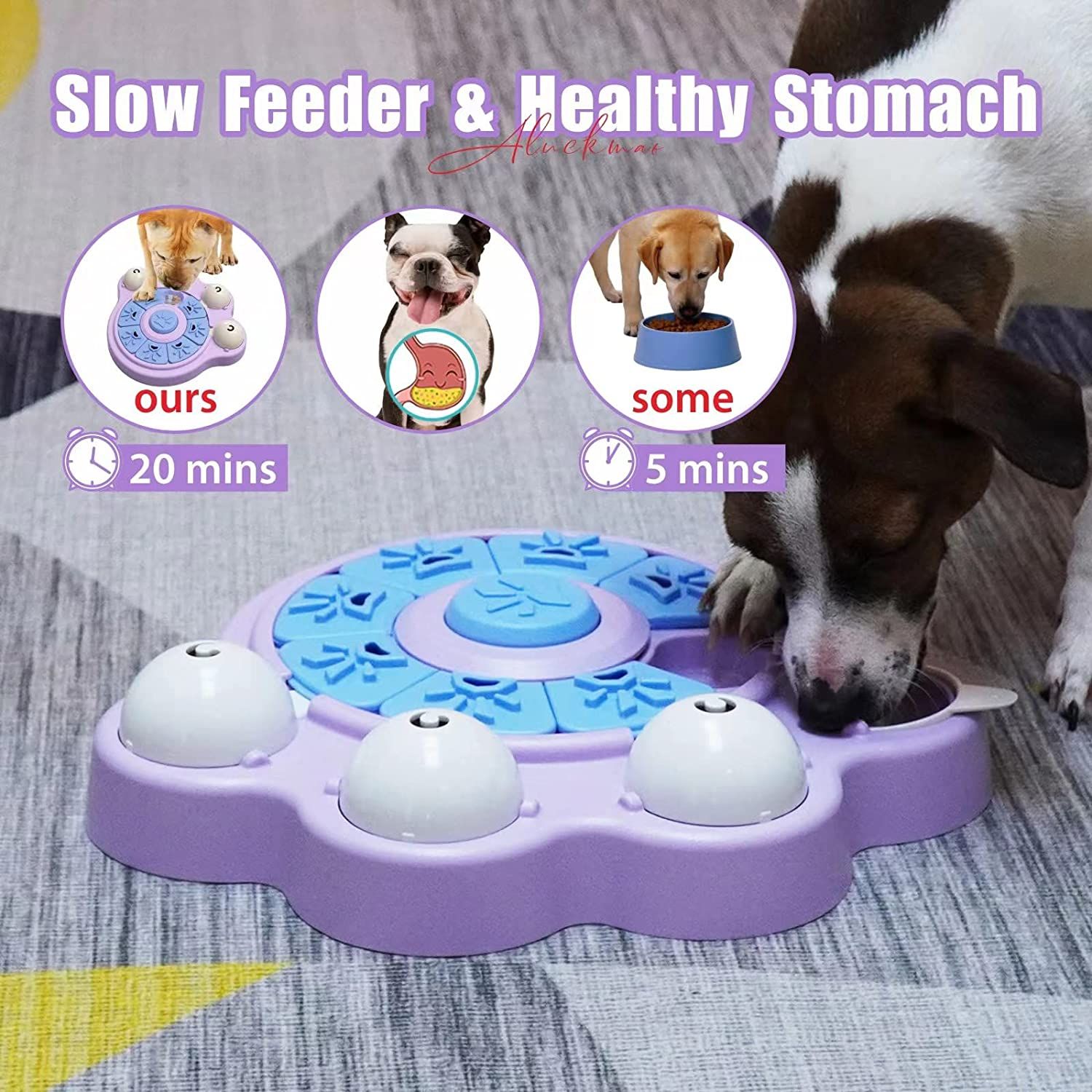  Aluckmao Interactive Dog Food Puzzle Toy, Dog Treat Puzzles  Slow Feeder, Puzzle Games for Dogs Mental Stimulation : Pet Supplies