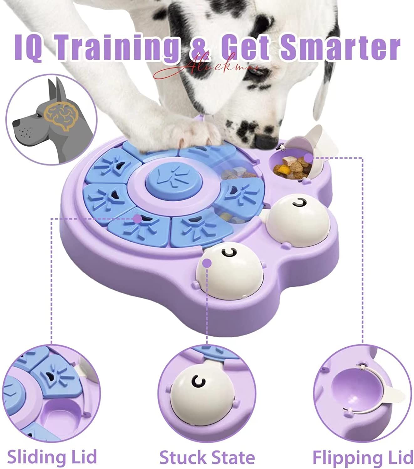 Aluckmao Interactive Dog Puzzle Toys, Puzzle Games for Dogs Mental  Stimulation, Dog Enrichment Toys Treat Dispenser
