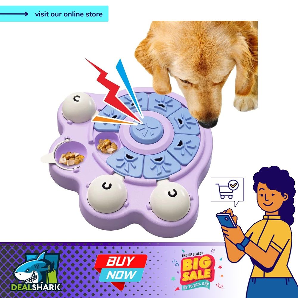 Aluckmao Interactive Dog Food Puzzle Toy, Dog Treat Puzzles Slow