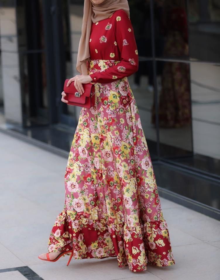 Annah Hariri Sari Dress in Red Women s Fashion Muslimah Fashion