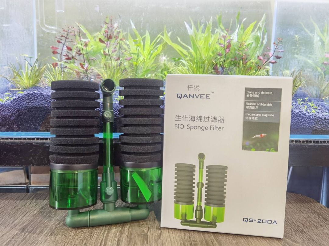 Aquarium Filter qs200a Air Pump Hang style Bio Sponge Filter for
