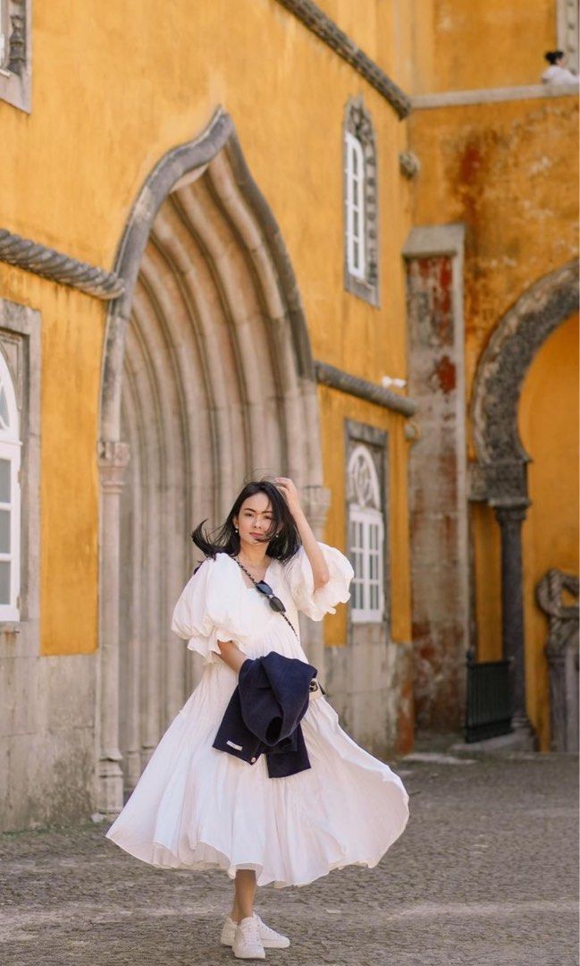 knee length dresses for ladies Aje - Cherished Puff Sleeve Midi Dress main image 1