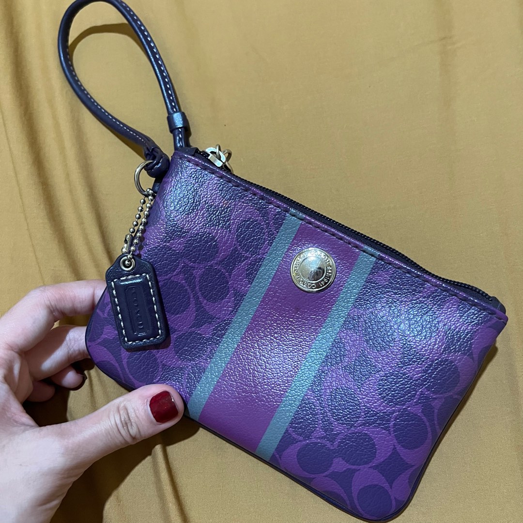 Small purple coach wristlet Clearance