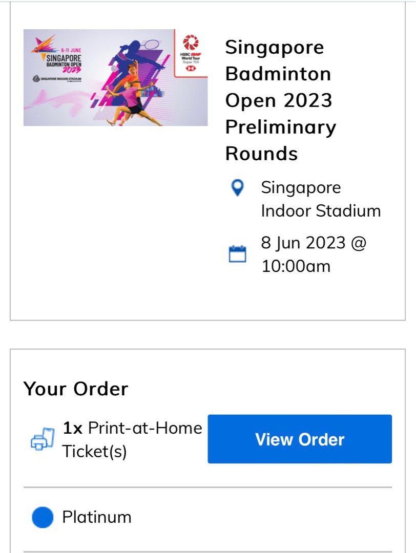 Badminton Open08 June 2023, Tickets & Vouchers, Event Tickets on Carousell