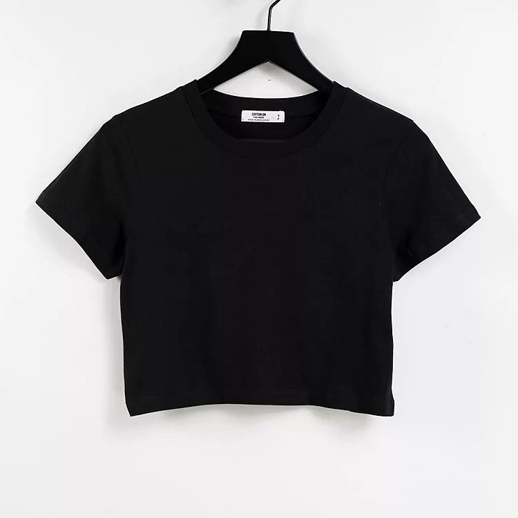 Black Baby Tee, Women's Fashion, Tops, Shirts on Carousell