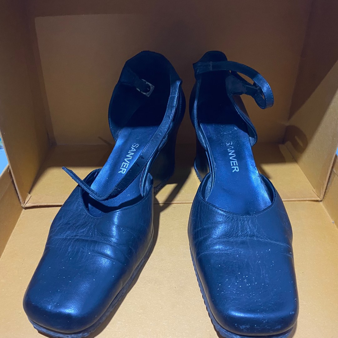 Black Pure Leather Office Shoes on Carousell
