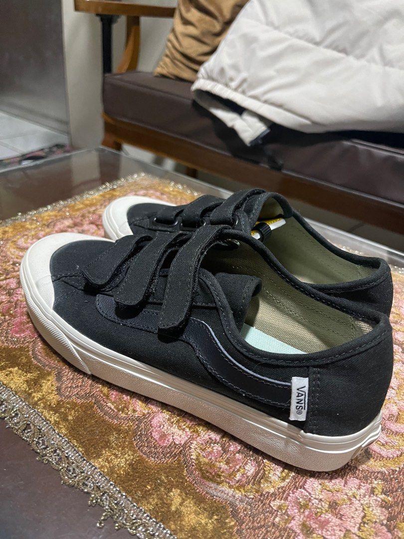 Black vans with velcro discount