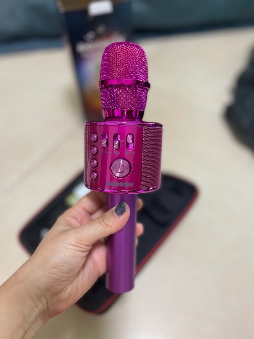 Bonaok hot pink microphone, Audio, Microphones on Carousell
