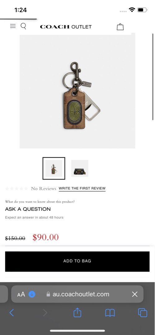 Bottle Opener Key Fob In Signature Canvas With Coach Patch on Carousell