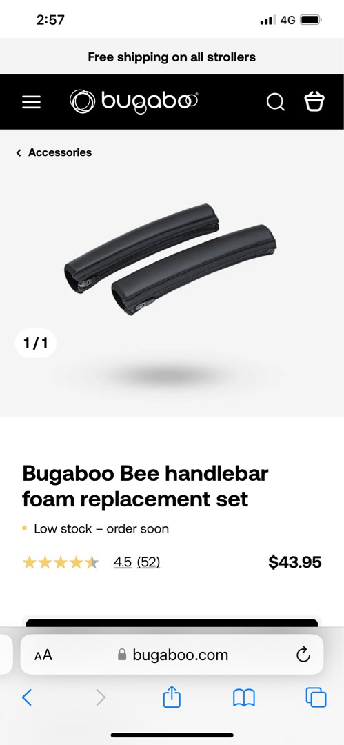 Bugaboo bee handlebar foam replacement set clearance