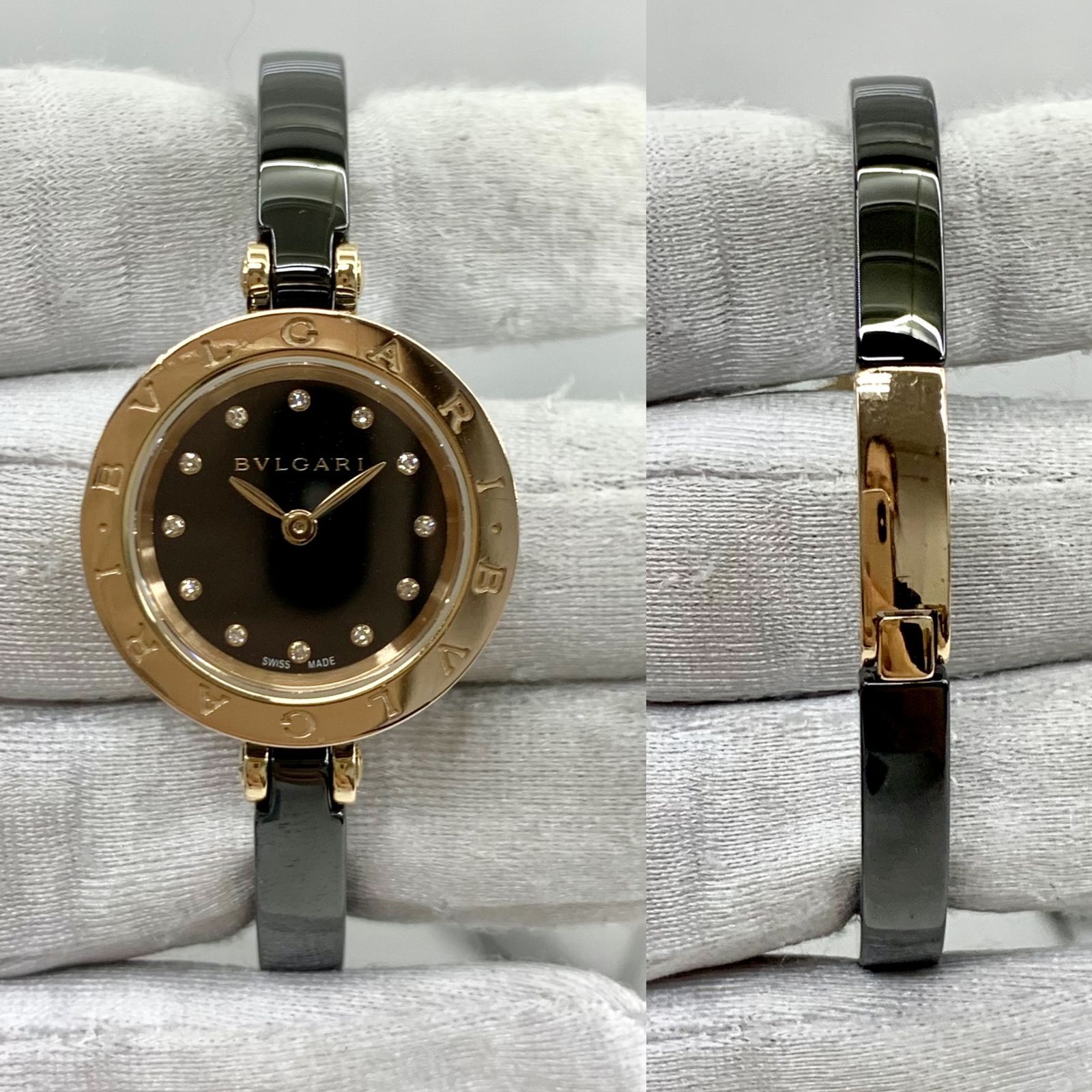 BVLGARI B.ZERO ONE BZP23SG 18K 750 12P DIAMONDS QUARTZ LADIES WATCH 237015637 WE