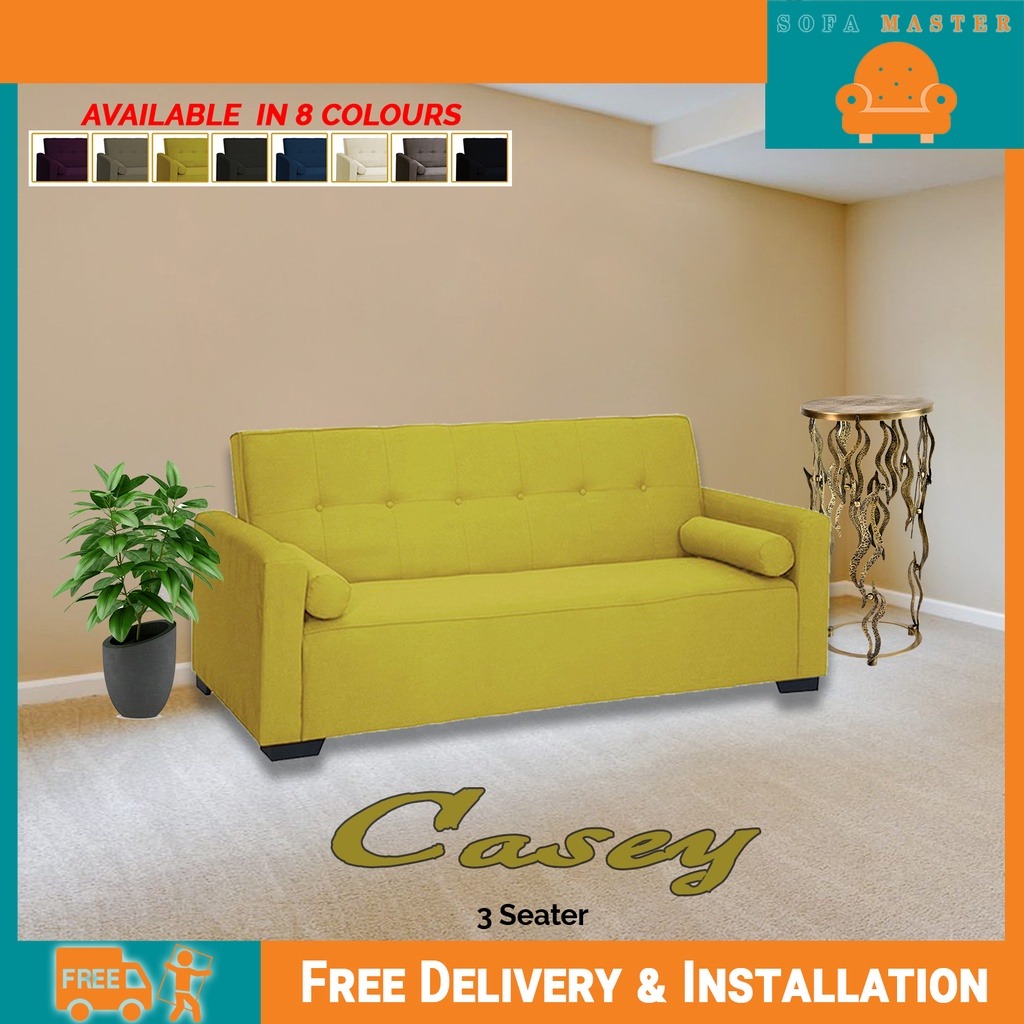 Casey Series 3 Seater Leather/ Fabric Sofa Bed, Furniture & Home Living