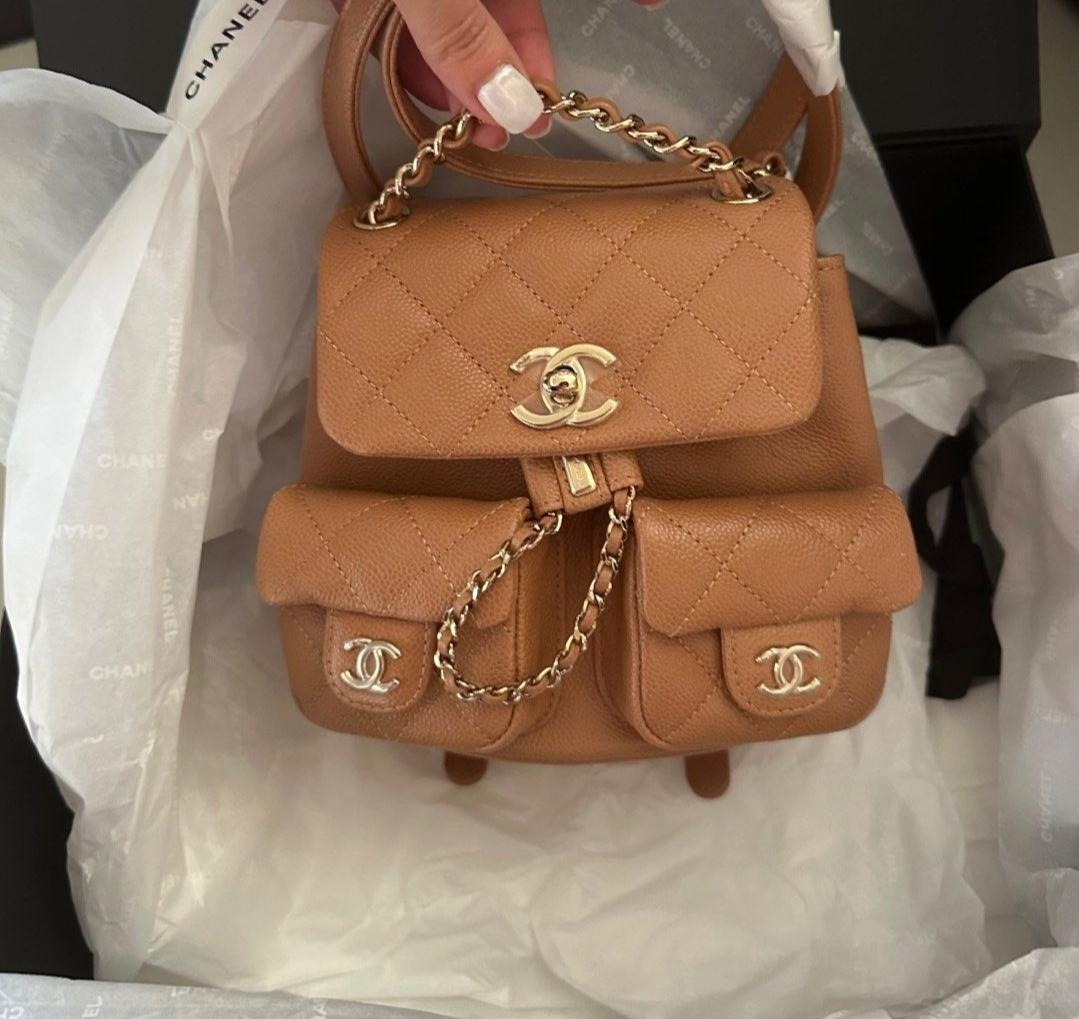 Chanel 23P Backpack Duma Caramel Biege Caviar Small