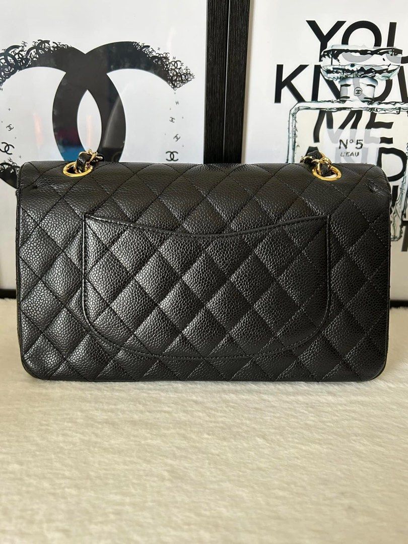 Chanel Classic Medium Double Flap (Category: Luxury Bags & Wallets) located in Manila. Submitted by bagislifeshop (Listing ID 1232197488, Image 3). Description: ▪️Chanel Classic Medium Double Flap▪️ ☑️Available in Pampanga ✅Series 12 ✅Condition: 8.8/10 ✅Colour: Black in GHW ✅Material: Caviar leather ✅Inclusions: dustbag, entrupy authentication certificate and hologram sticker .