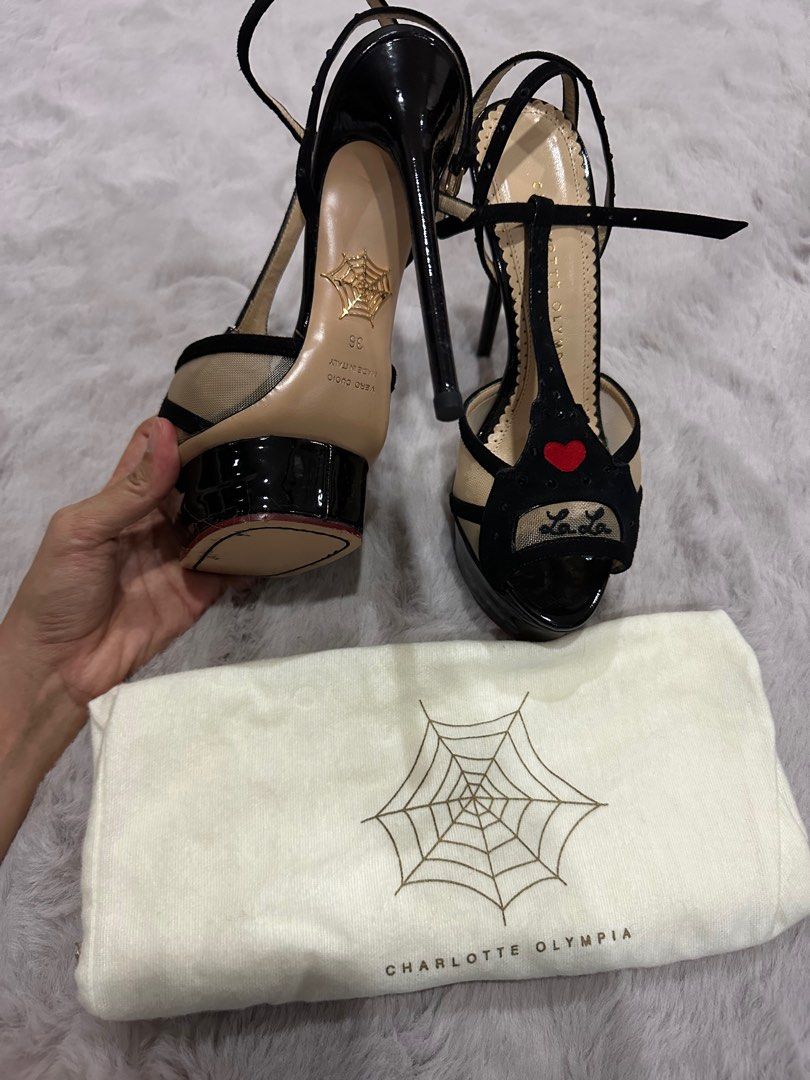 Charlotte Olympia Black Patent Heels Women s Fashion Footwear