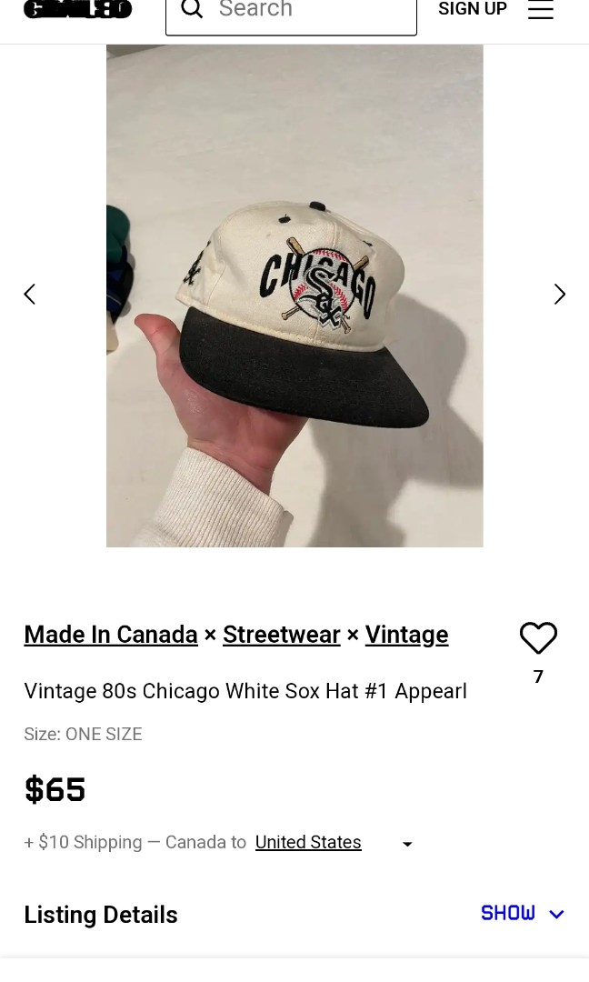 Vintage 80s Chicago White Sox Fitted Hat