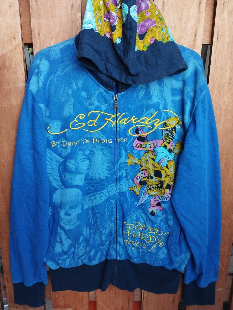 CHRISTIAN AUDIGIER x ED HARDY x HOODIES, Men's Fashion, Tops u0026 Sets, Hoodies  on Carousell
