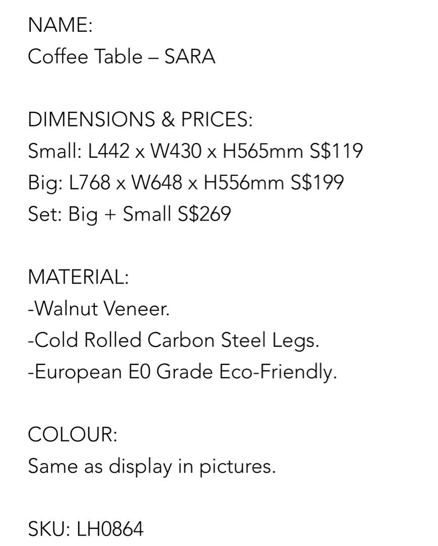 [Brand New] set of 2 Center/ Coffee Table , Furniture & Home Living