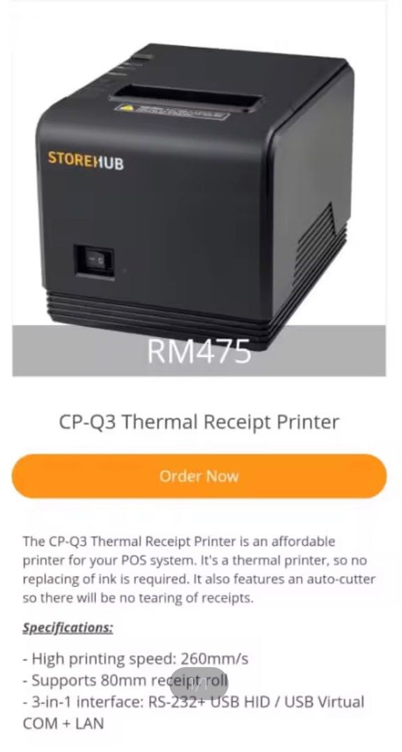 CPQ3 Thermal Receipt Printer + cash drawer cashier, Computers & Tech