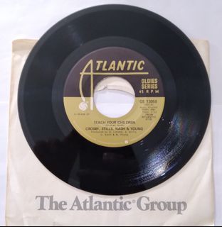 Crosby, Stills, Nash & Young || Teach Your Children b/w Woodstock Atlantic OS 13050 MONO [Rock 7" 45 rpm single]