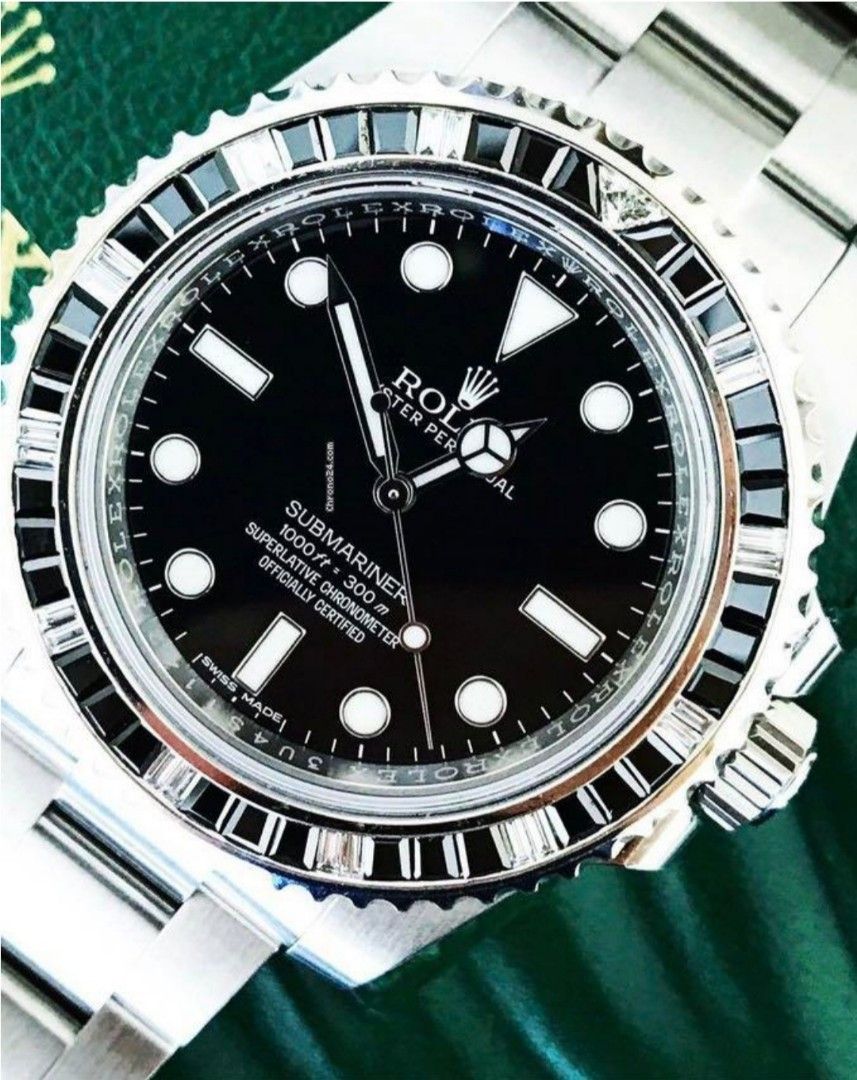 Rolex submariner black diamond outlet bezel