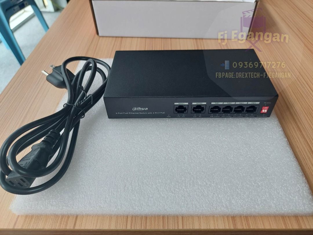 DAHUA DH-PFS3006-4ET-36- 4-port PoE switch 36W, Computers & Tech, Parts ...