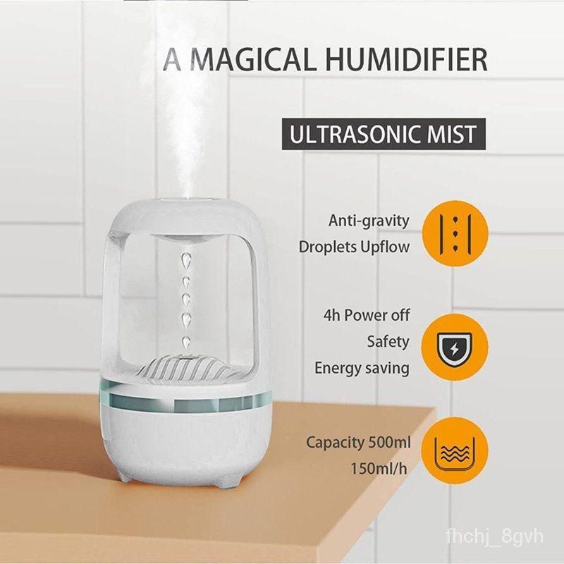 1X(Anti Gravity Water Humidifier Ultrasonic Fogger 500Ml Anti Gravity Water  Drop